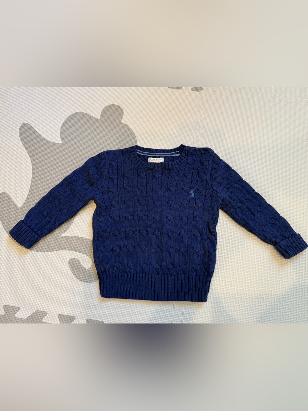 Ralph Lauren Deep Navy Cable-Knit Crewneck Sweater kids